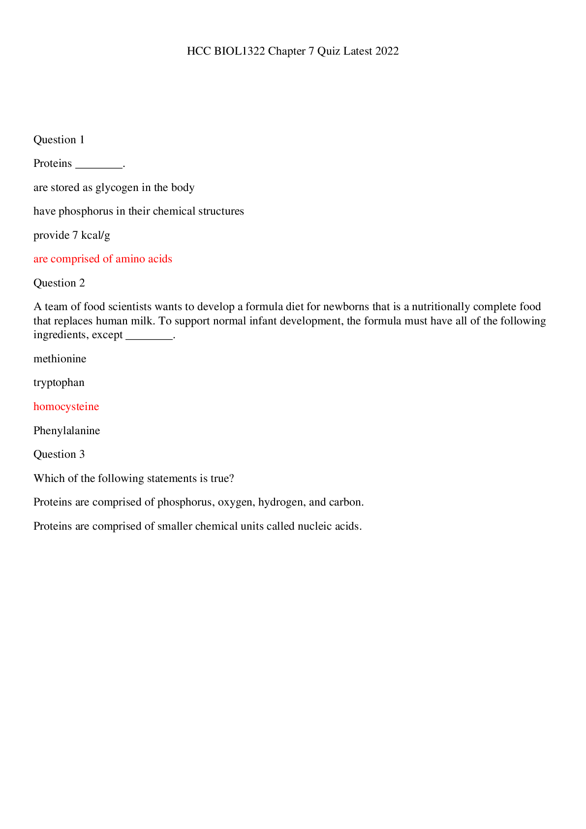 Preview image for HCC BIOL1322 Chapter 7 Quiz Updated